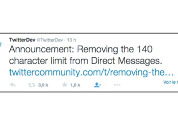 10 000 caractères pour les messages directs de Twitter