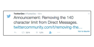 10 000 caractères pour les messages directs de Twitter