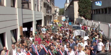 Manifestation contre le gaz de schiste à Nîmes.