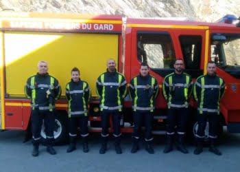Patrick Michel au Centre incendies et Secours de Bessèges