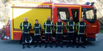Patrick Michel au Centre incendies et Secours de Bessèges