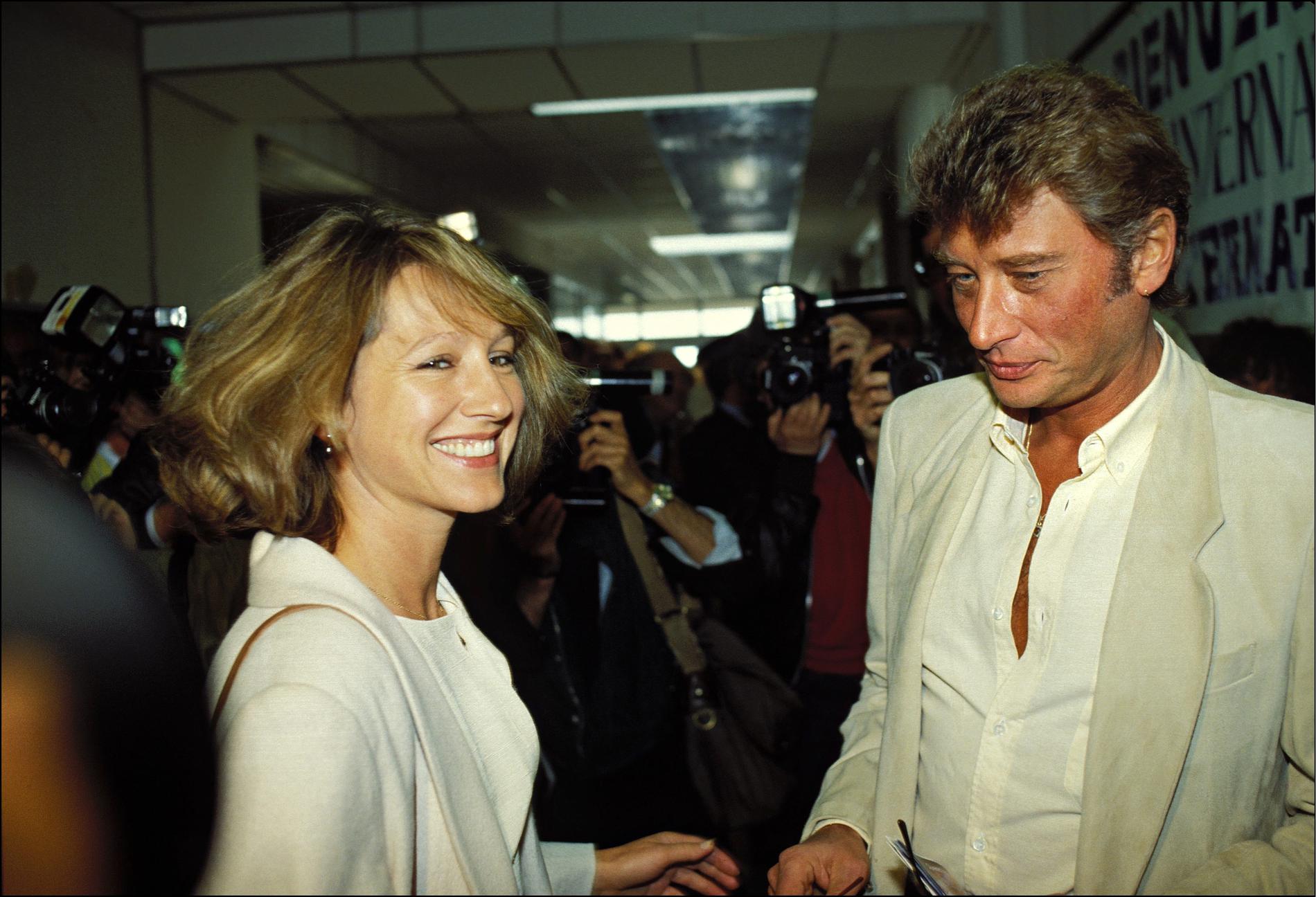 Nathalie Baye et Johnny Hallyday au festival de Cannes en 1984.