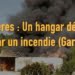 Un incendie s'est déclaré dans un hangar dans le village d'Aspères, à quelques kilomètres de Sommières.