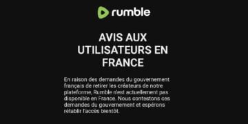 Suite à la demande du président Macron d’interdire la diffusion de certaines vidéos, la plate forme Rumble cesse toute diffusion sur la France.